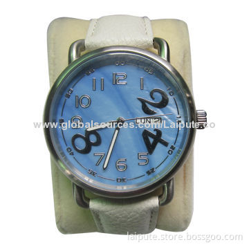 High quality lady genuine leather strap, stainless steel watch with Japan movement